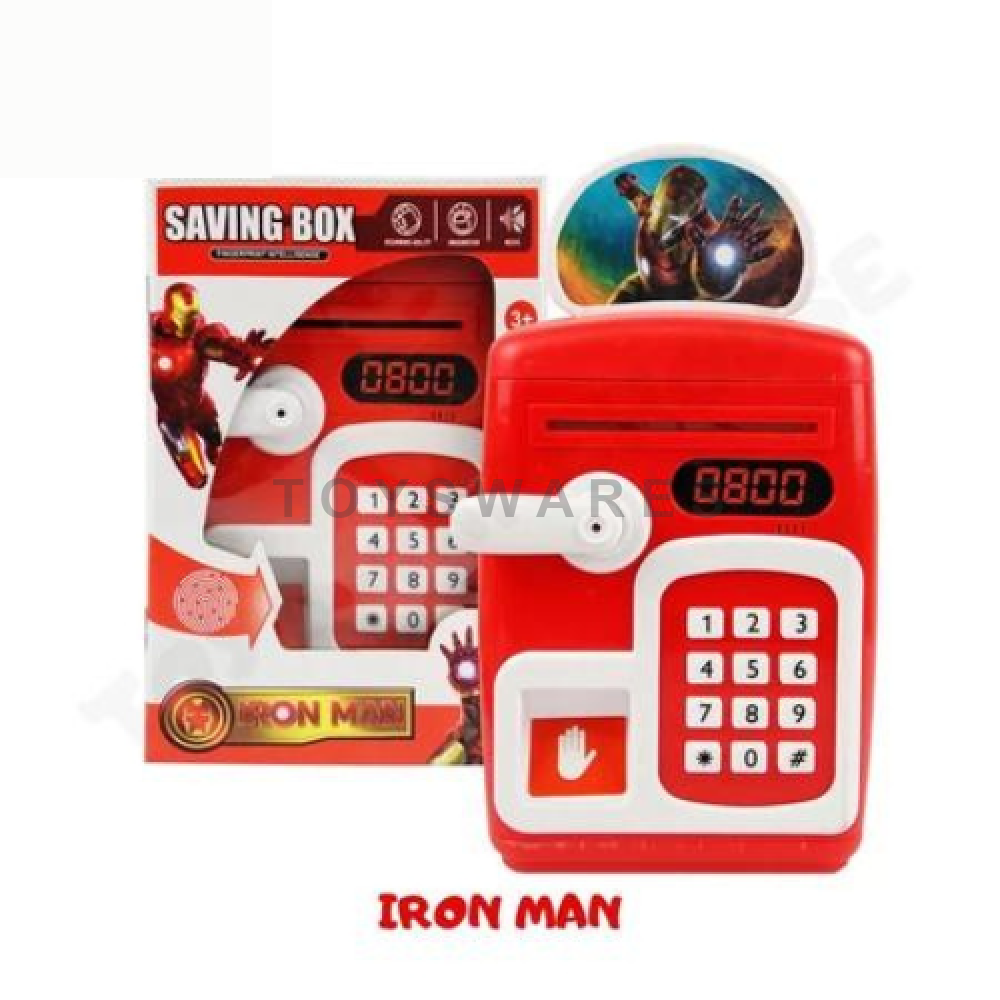 Kids Mini ATM Children Saving Box Fingerprint Lock Birthday Gift