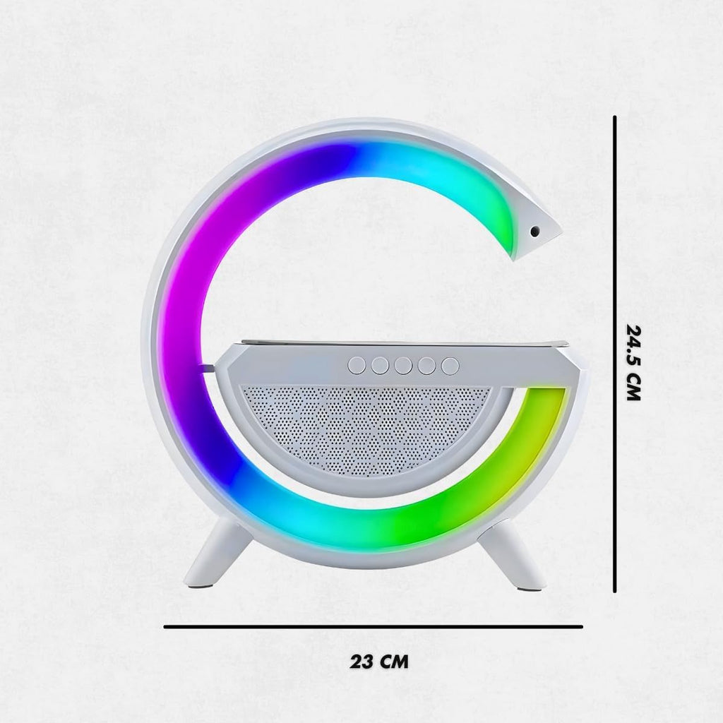 G-Shape LED Wireless Charging Speaker Lamp | 4 in 1 Lamp with Bluetooth Speaker | G-Shape Atmosphere Lamp | G Shape Lamp | Dynamic G Lamp | G Shape Wireless Charger With Lamp