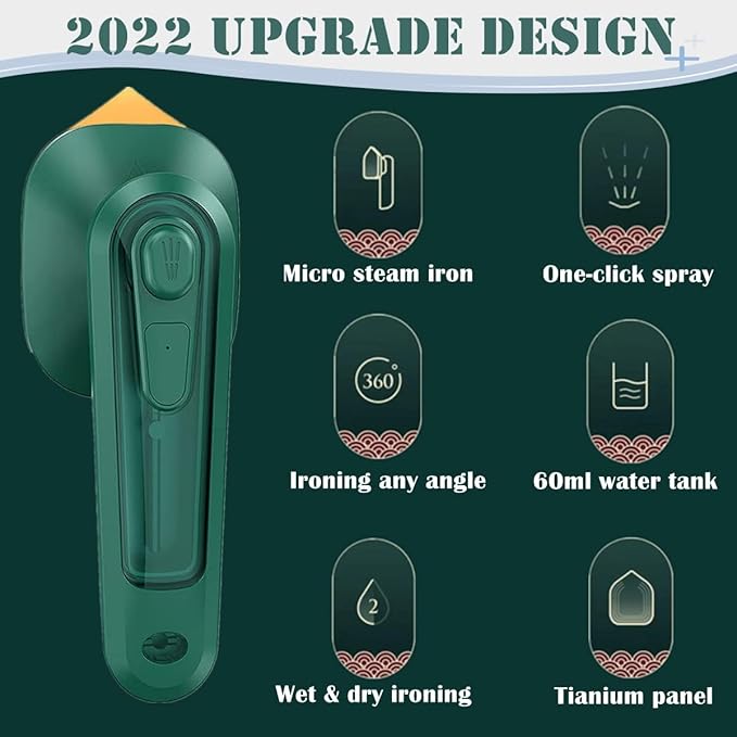 Micro Steam Iron Portable Mini Ironing Machine Handheld Household Steam Iron Mini Steam Handheld Fabric Garment Steamer | Dry iron with spray