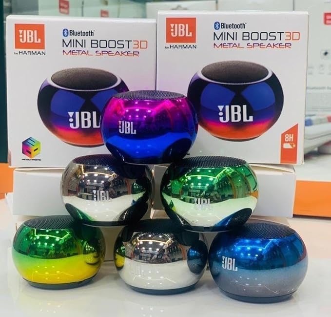 SS Enterprises Wireless Portable Mini Boost 3D Metal Bluetooth Speaker (Blue & Black)