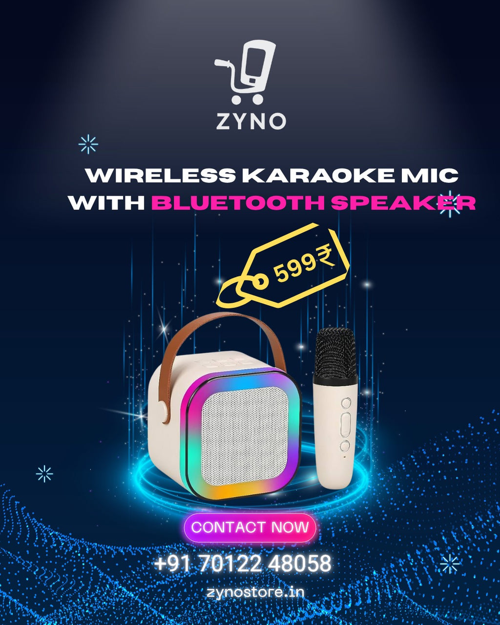 K12 Dual Microphone Karaoke Bluetooth Speaker RGB Light Two 5W Speakers