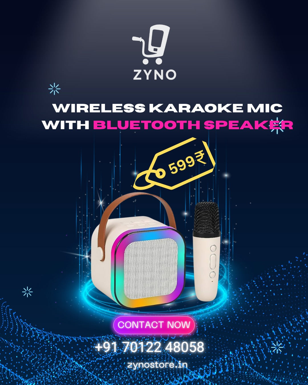 K12 Dual Microphone Karaoke Bluetooth Speaker RGB Light Two 5W Speakers