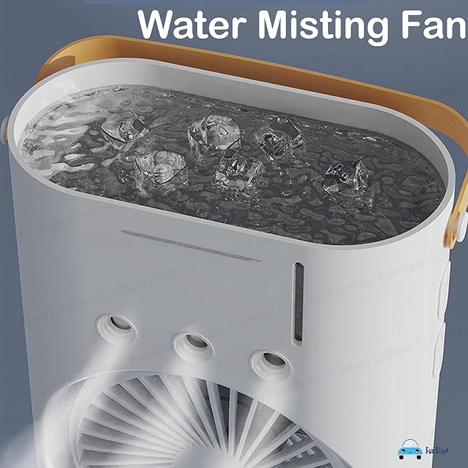FunBlast Portable Fan – Double Ended Spray Fan, Desk Fan with Mist Spray, Travel Cooler Fan, Water Misting Fan, USB Rechargeable Mini Desktop Table Cooling Fan for Office, Mist Fan with Water Spray