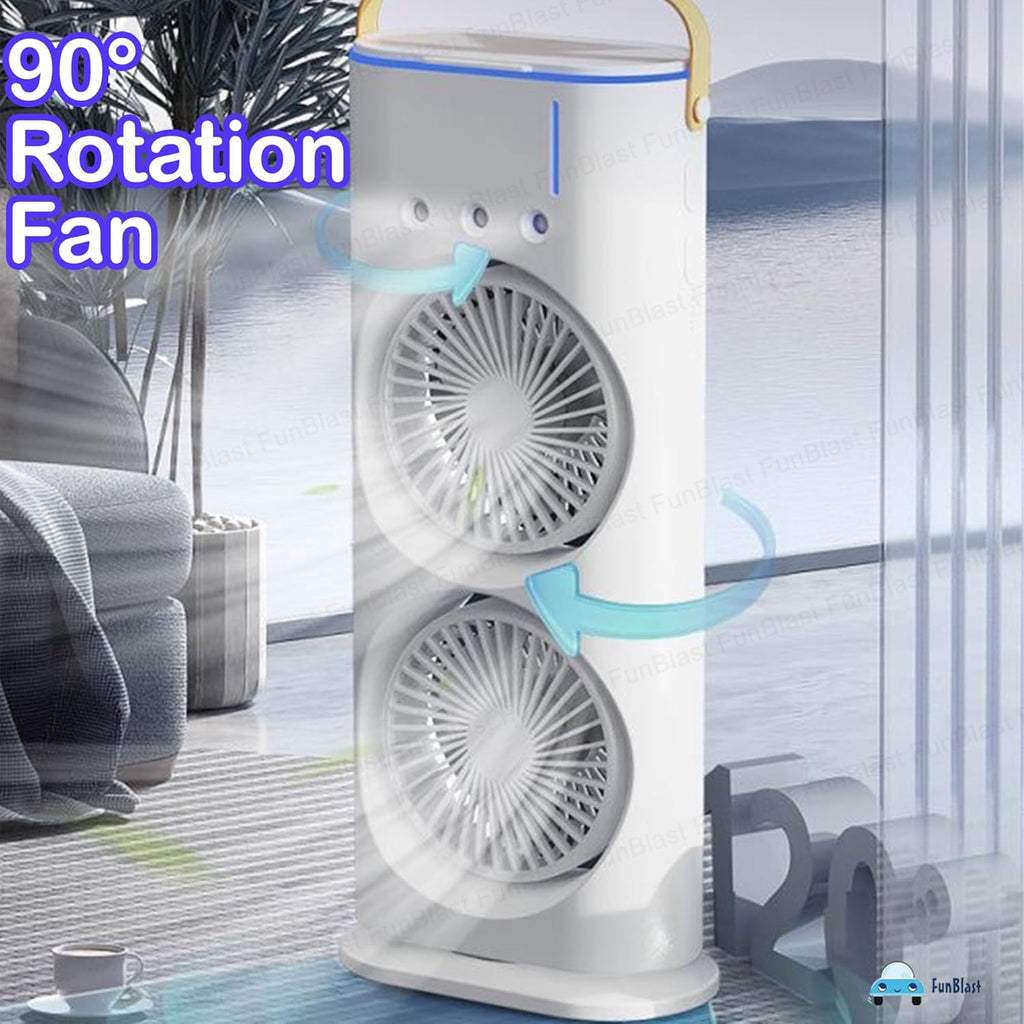 FunBlast Portable Fan – Double Ended Spray Fan, Desk Fan with Mist Spray, Travel Cooler Fan, Water Misting Fan, USB Rechargeable Mini Desktop Table Cooling Fan for Office, Mist Fan with Water Spray