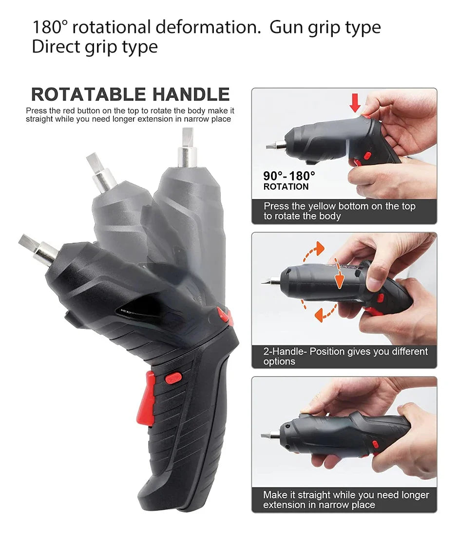 Portable Cordless USB Charging Mini Electric Screwdriver Automatic Screwdriver Hand Drill Wrench Electric Tools