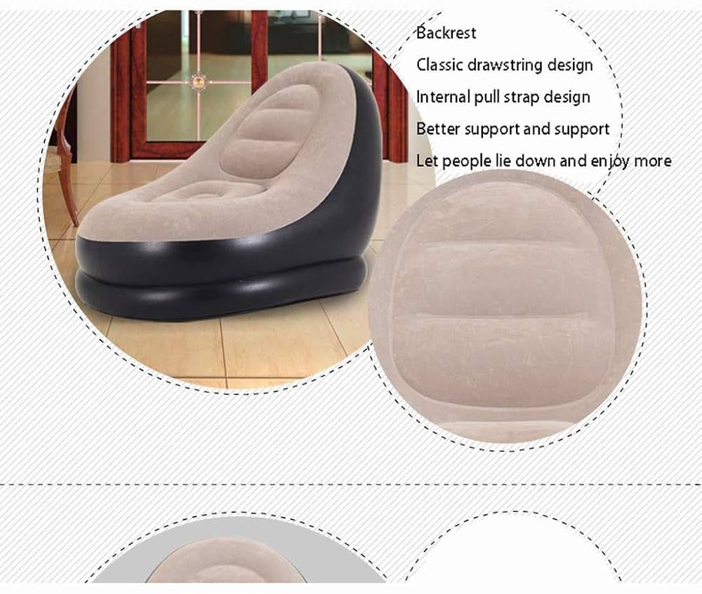 Inflatable Sofa - Inflatable Lounge Chairs 98 * 116 * 83cm|Air Couch Footrest 31 * 62cm, Lazy Necessity Furniture|Gaming|Reading & Movie Watching Lounger|Outdoor Travel Camping Picnic