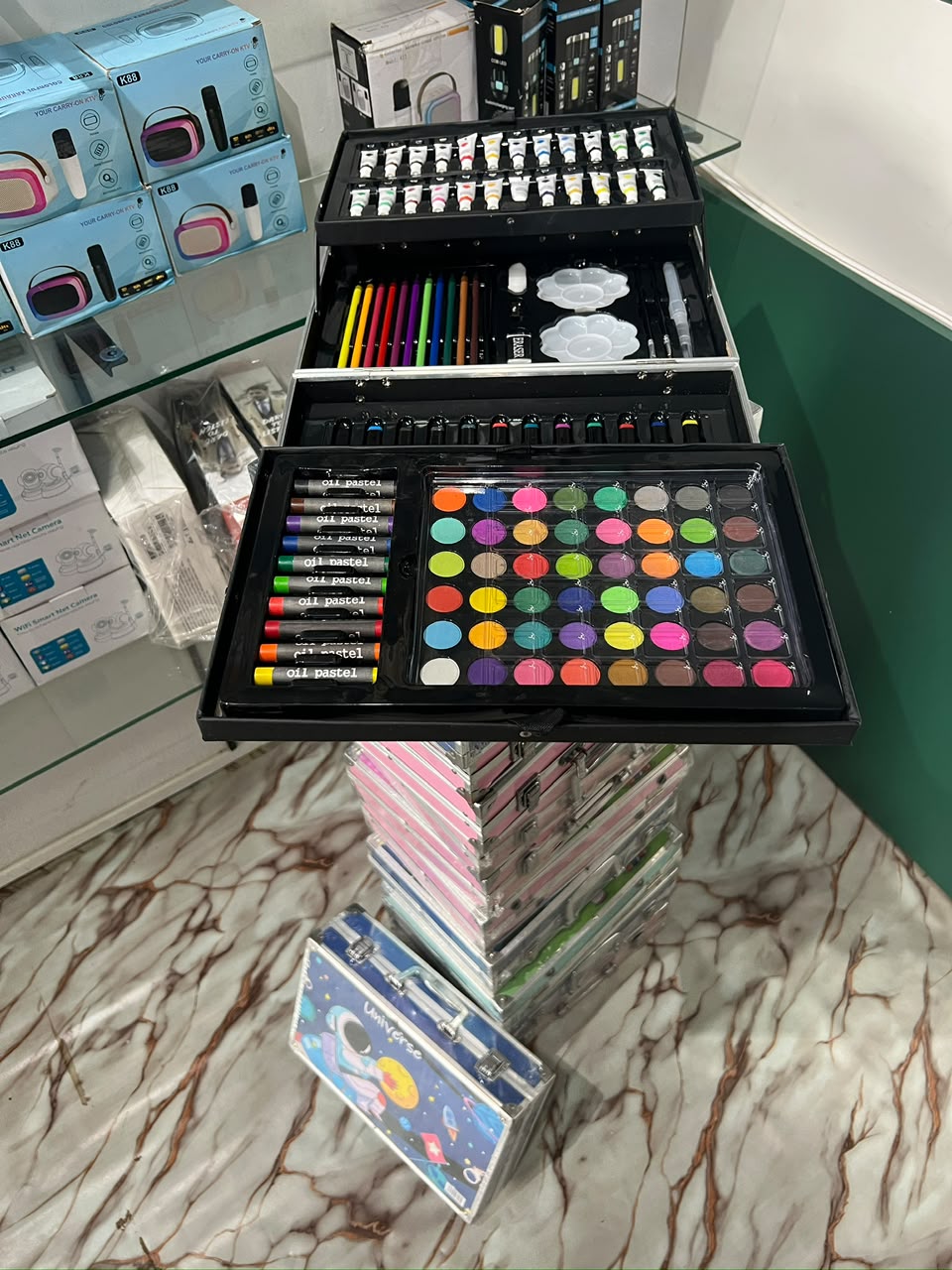 145-Piece Art Supplies Set For Kids, 2 Layers Drawing Supplies For Kids Boys Girls Ages 8 9 10 11 12,Portable Aluminum Case Art Kit, Great Gift For Teens Adults Beginner&Artists