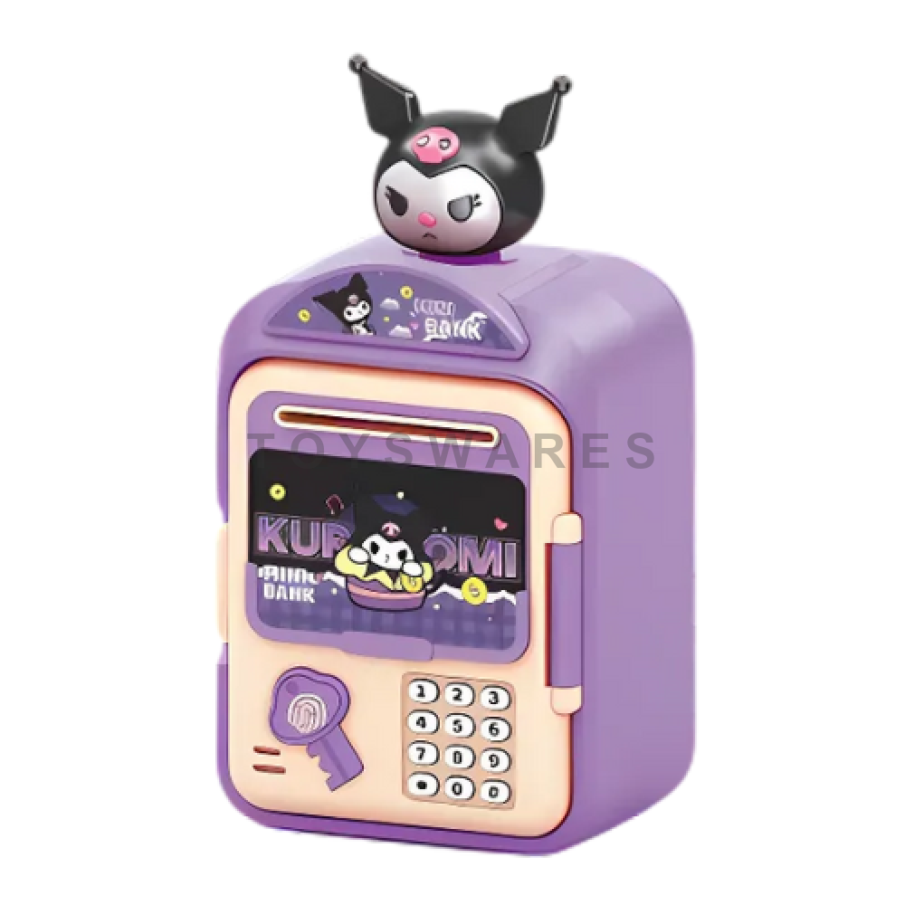 Kids Mini ATM Children Saving Box Fingerprint Lock Birthday Gift